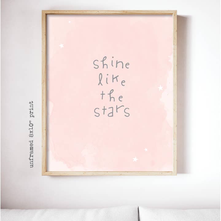 Skina som stjärnorna (rodna) - 8x10 plantskola Print för wholesale av Raincity Prints