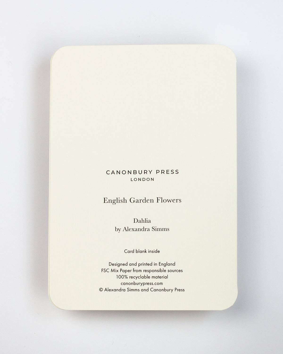 Canonbury Press - Wholesale Everyday Greeting Card - Dahlia Greeting Card | Birthday Card | Luxury Cards1