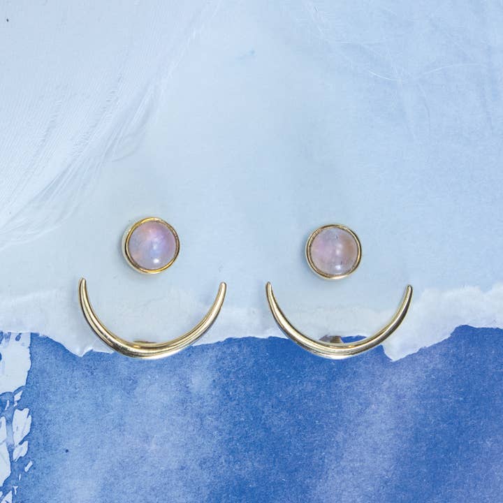 dZi Handmade - Wholesale Stud/Post Earrings - Healing Crescent Earrings1