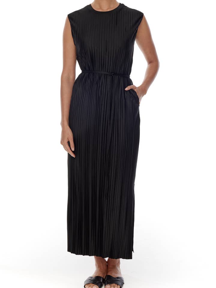 Lori Pleated Midi Dress for wholesale by LBLC the Label