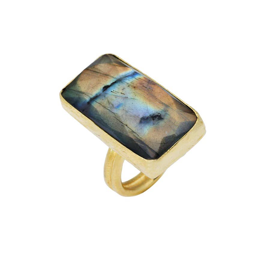 Kipepeo - Vente Bague de cocktail/de cérémonie - Grande bague cocktail rectangulaire6
