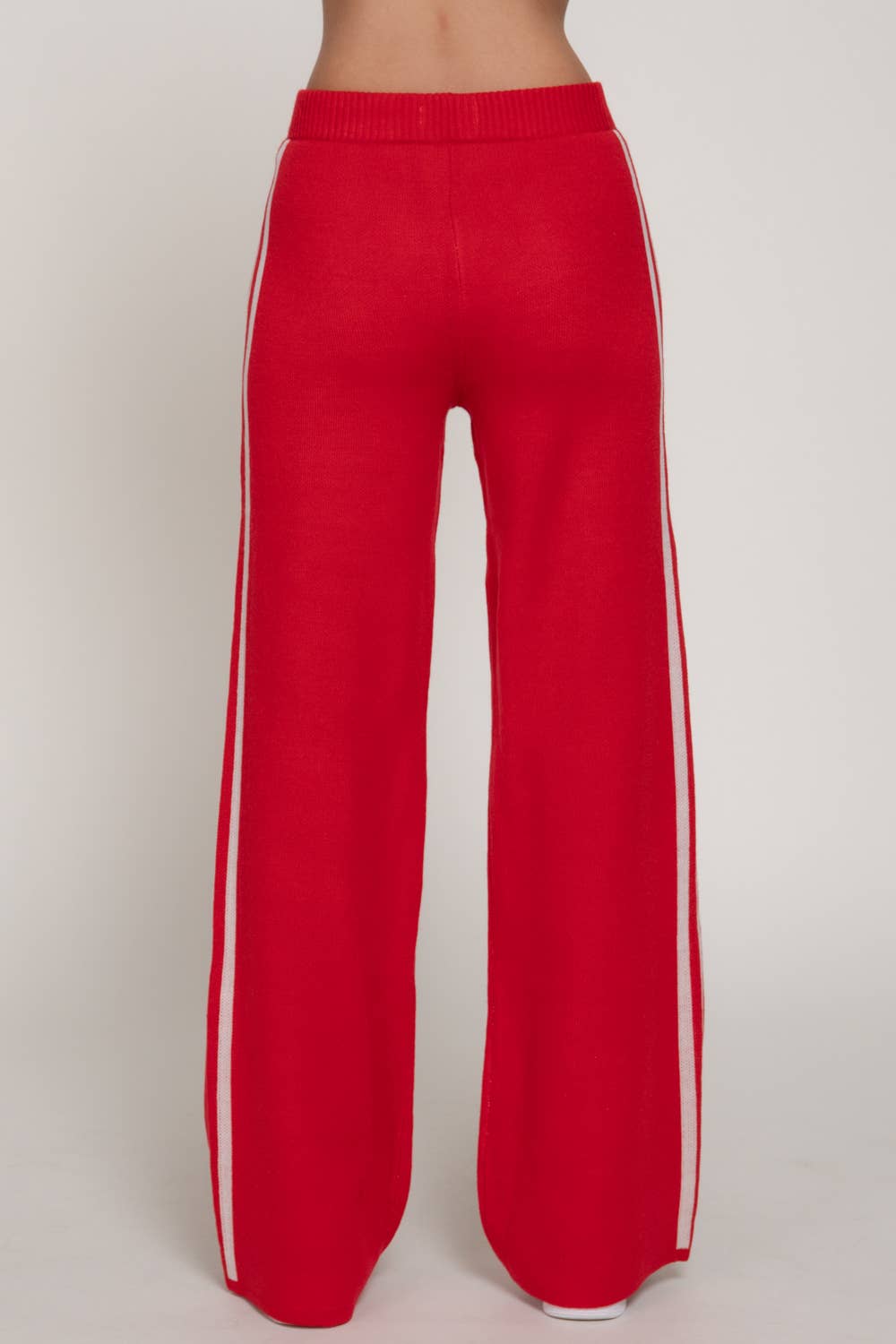 Active Basic | Active USA - Wholesale Pants - Women's - Straight Leg Knit Pants with Contrasting Side Stripes5