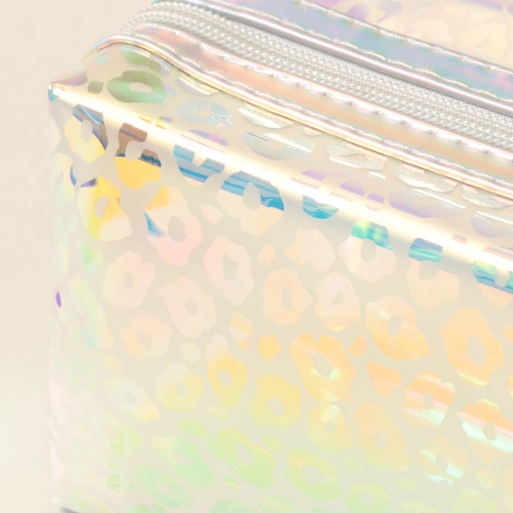 CLEAR Hologram Leopard Print PVC Pouch Bags for wholesale on Faire4