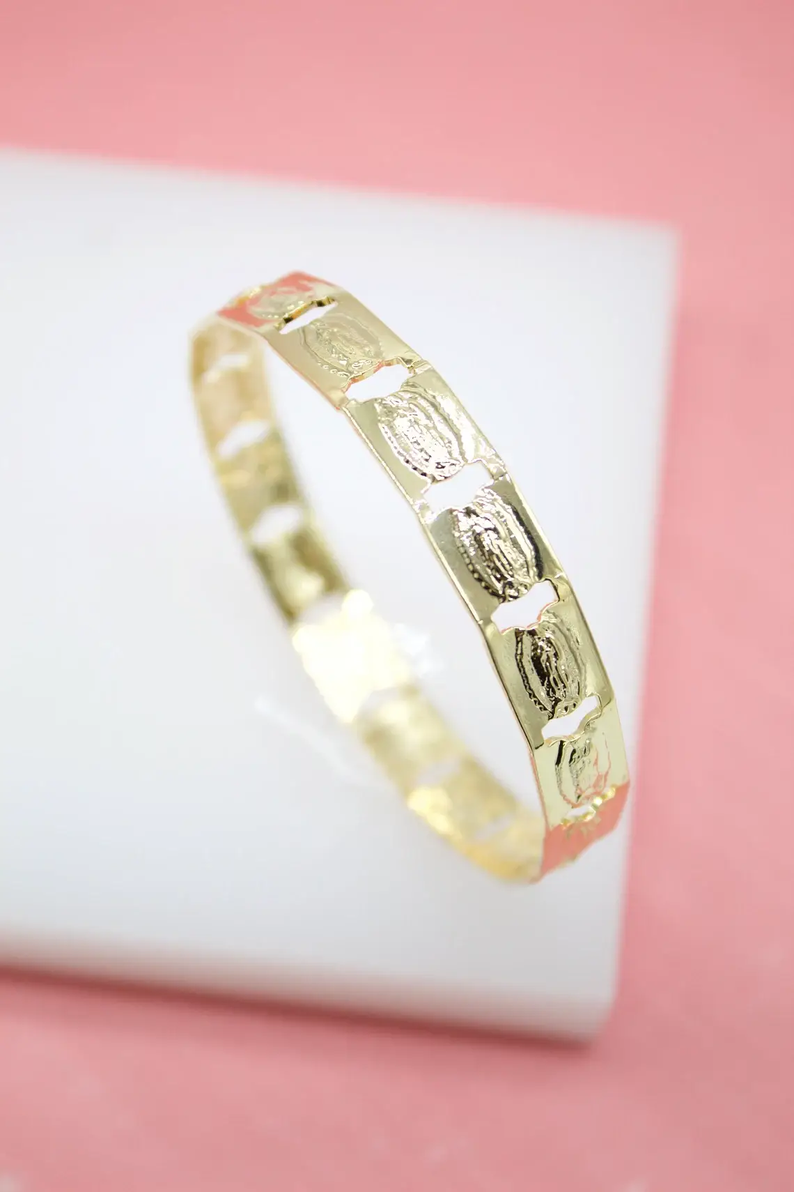 MIA Jewelry - Wholesale Bangle Bracelet - 18K Gold Filled Guadalupe Bangle Bracelet (B12)2