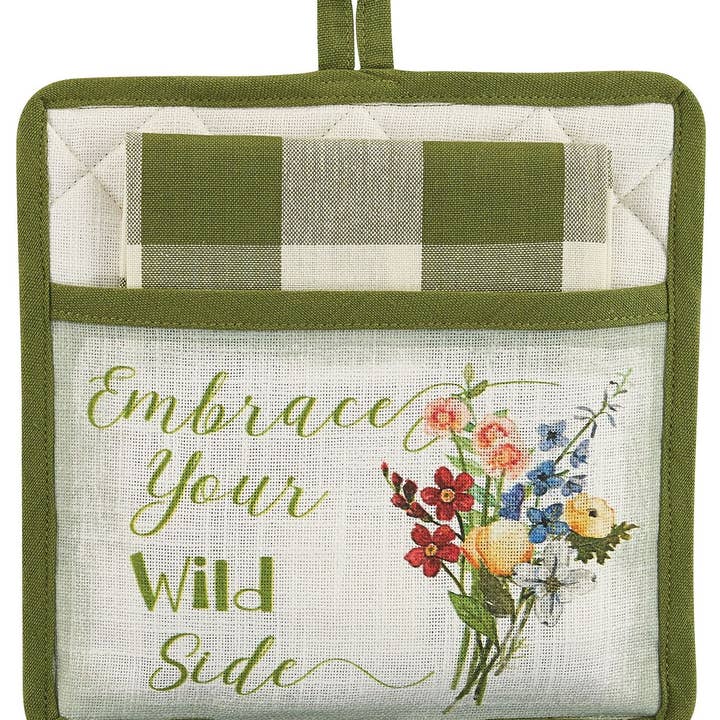 Wildflower Sketchbook Pocket Potholder Set for wholesale by Park Designs