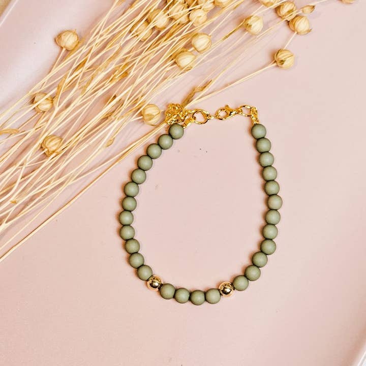 Mélin grünes Perlenarmband für den Großhandel von Ibiza Boutique