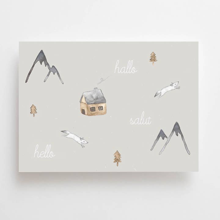 HALLO, HELLO, SALUT - POSTCARD - for wholesale by Anna Cosma
