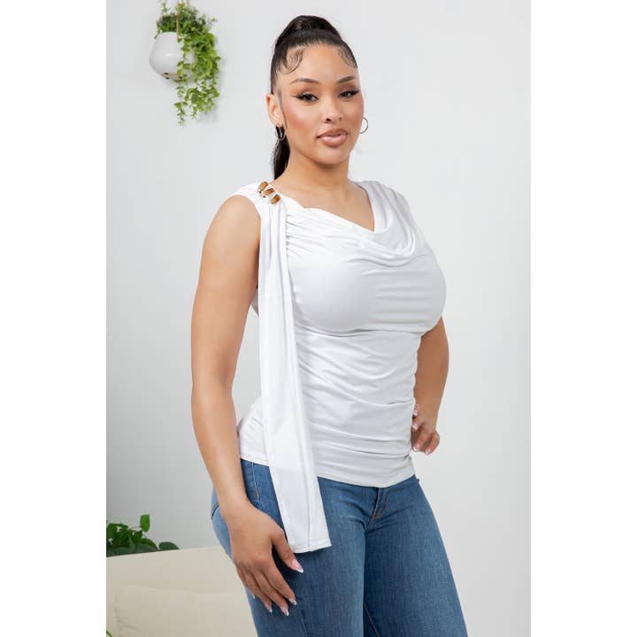 SHOULDER EMBELLISHED TOP for wholesale by Black Pearl Clothing