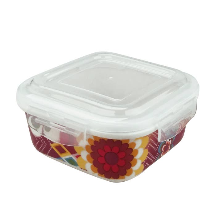 Récipient de conservation des aliments carré en porcelaine - Mosaic pour la vente par French Bull