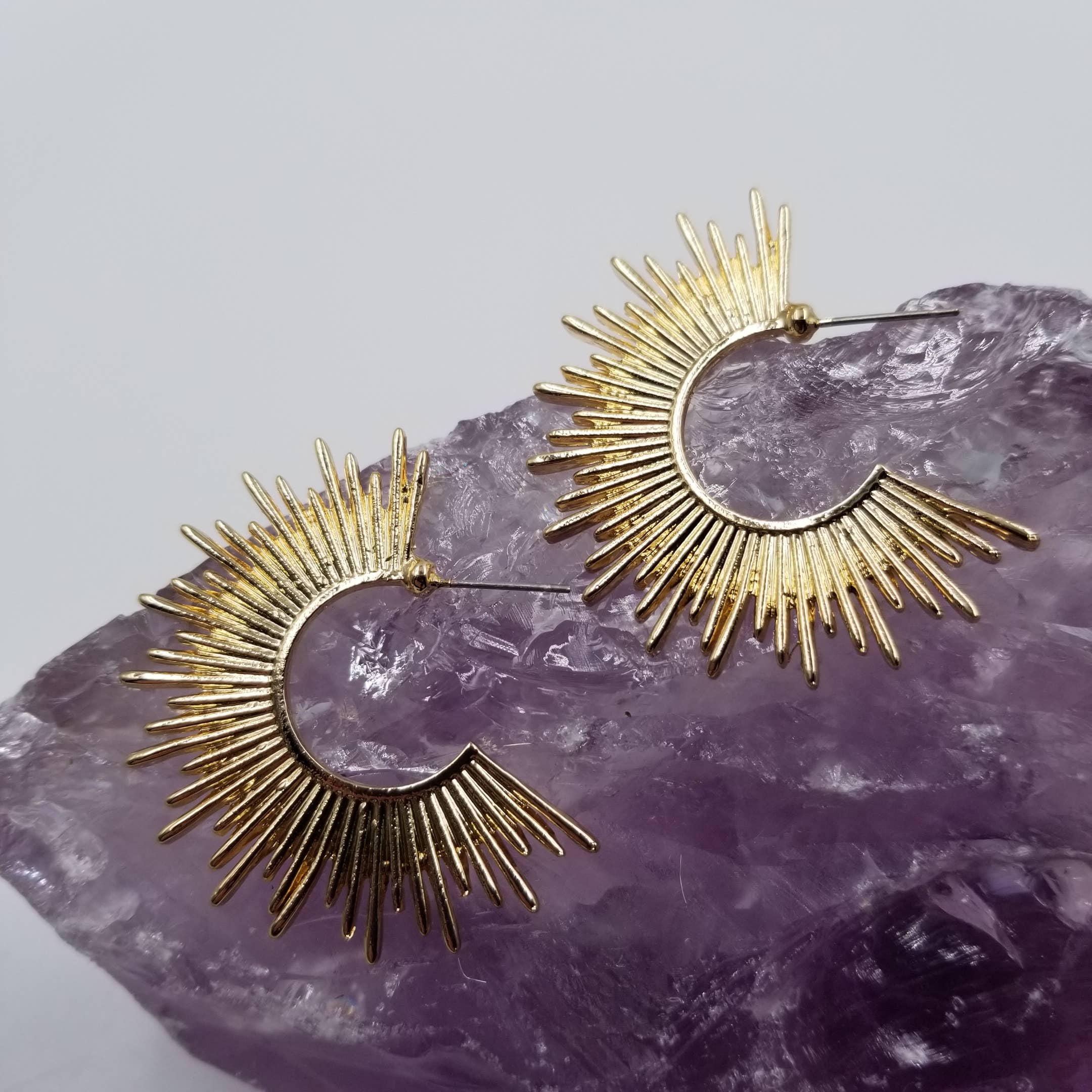 magnolia jewelry - Wholesale Dangle Earrings - Gold Radiant Sun Earrings1