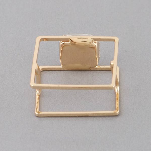Gold Geometric Square Crystal Ring for wholesale on Faire3