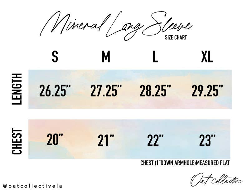 OAT COLLECTIVE - Wholesale Screen Printed T-Shirt - Women's - SEA, SAND AND SUN Mineral Washed Long Sleeve Graphic10