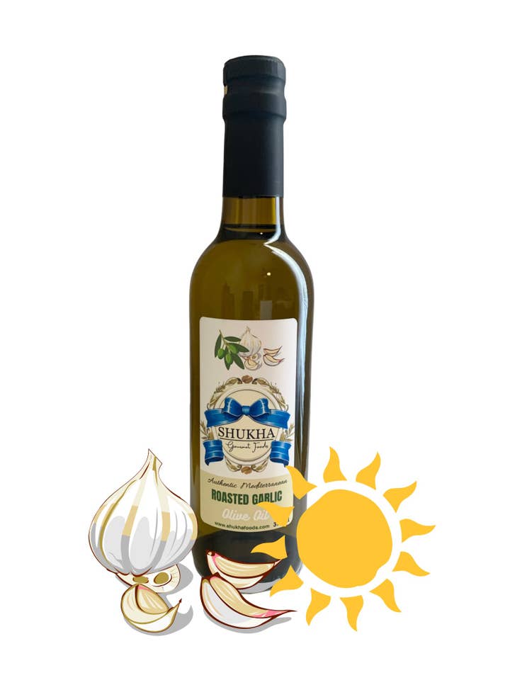 Roasted Garlic Extra Virgin Olive Oil - 375 ml for wholesale by Shukha Foods