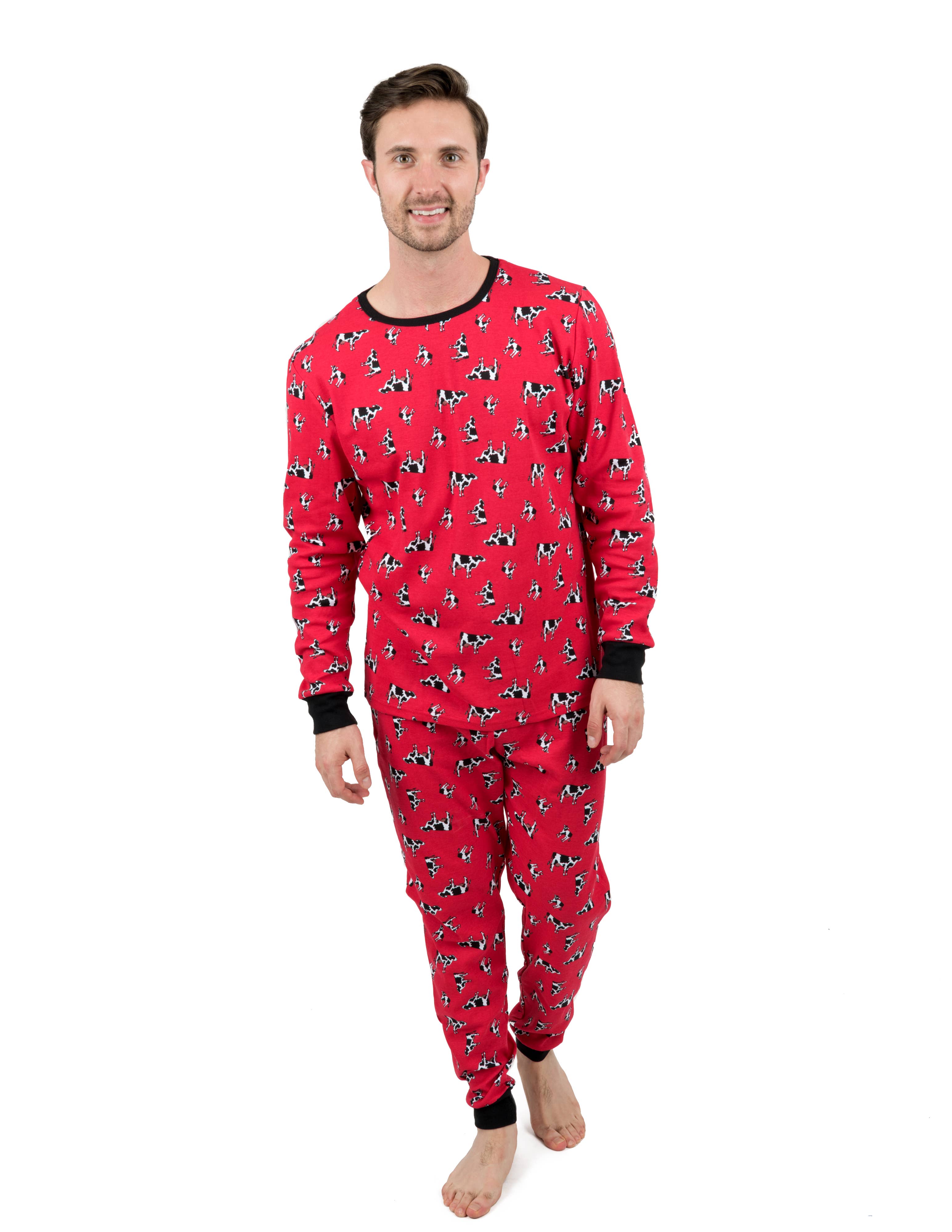 Leveret Pajamas - Wholesale Sleepwear Set - Men's - Mens Two Piece Cotton Pajamas Print23