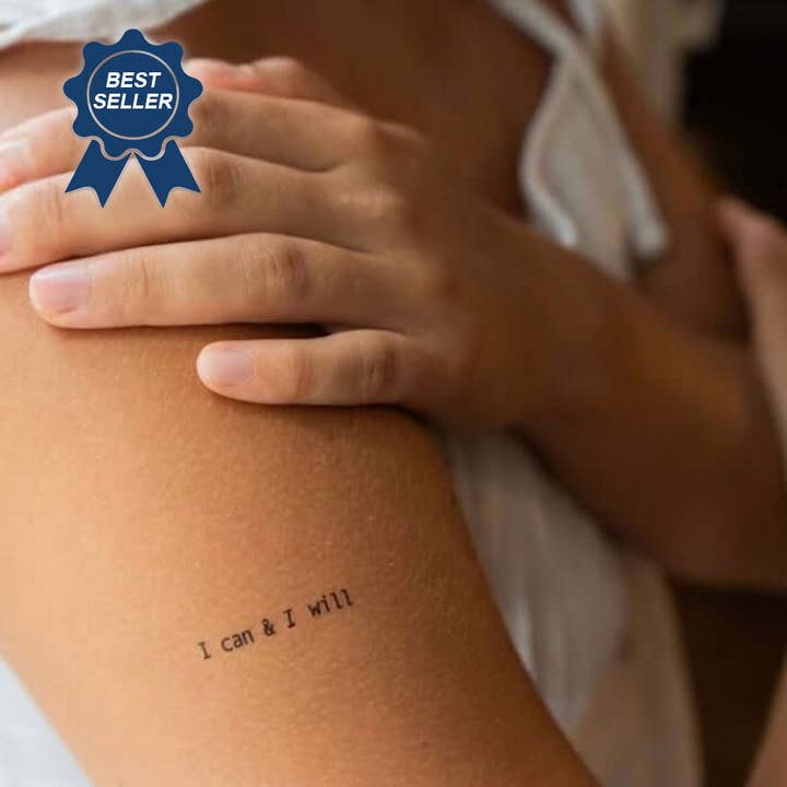 I Can & I Will Motivational Tattoo for wholesale by MotivInk