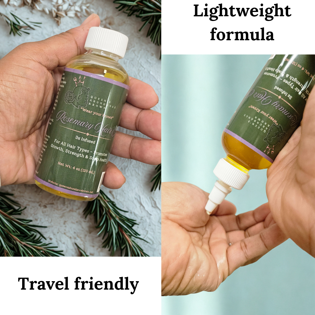 Queen's Abundance Krown - Wholesale Hair Oil - Nourishing Growth Rosemary Hair Oil | Strengthen, Hydrate & Promote Healthy Hair 4oz2