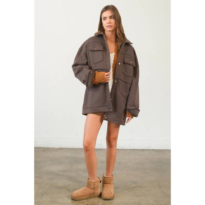 HYFVE - Wholesale Jacket - Women's - HF24F778-Washed Fleece French Terry Jacket