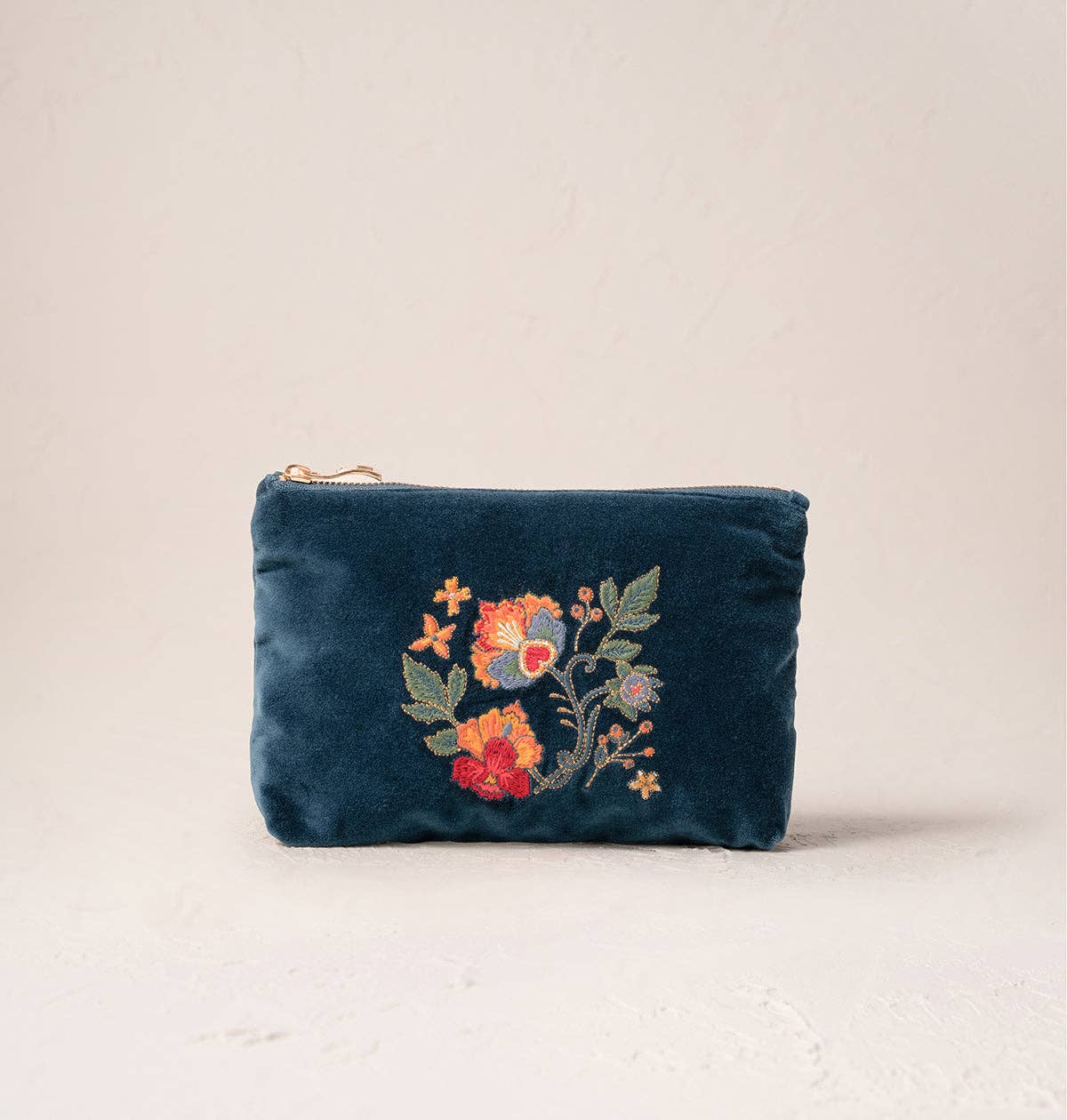 Ink Blue Botanical Garden Mini Pouch for wholesale on Faire