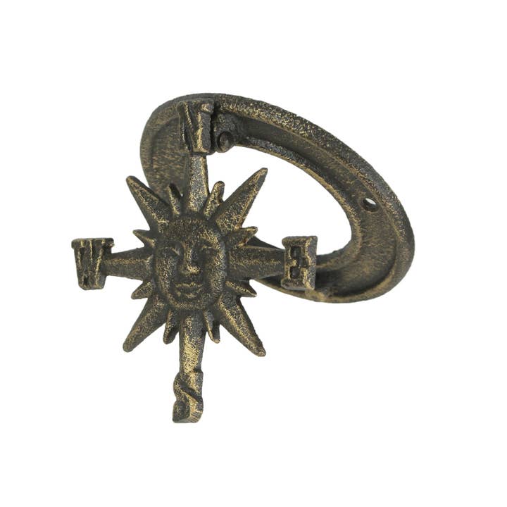 Zeckos - Wholesale Knob/pull - Compass Rose/Sun Cast Iron Door Knocker - Bronze1