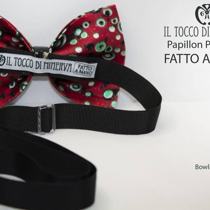 Pajarita Hombre Bowling multicolor seda tejido alta moda - Hecho a mano para venta al por mayor de Il Tocco di Minerva