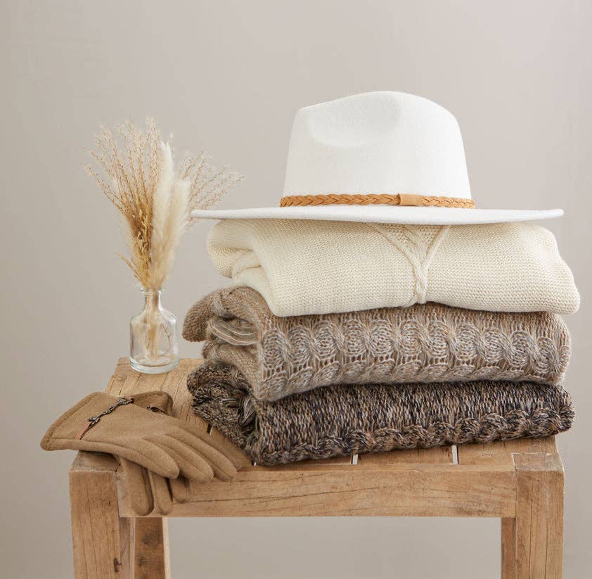 Hadley Wren - Wholesale Fedora - Women's - Stella Wide Brim Fedora - Cream1