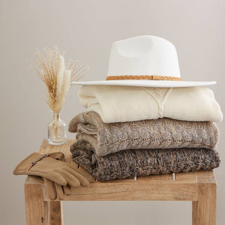 Hadley Wren - Wholesale Fedora - Women's - Stella Wide Brim Fedora - Cream1