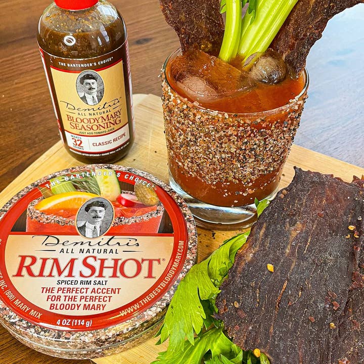 Demitri's Gourmet Mixes - Wholesale Salt - 4oz Original Rimshot Salt Tin (Case of 8 4oz Tins)