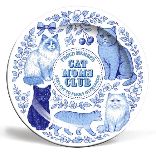 Plates 'Member of the Cat Moms Club' for wholesale by ART WOW
