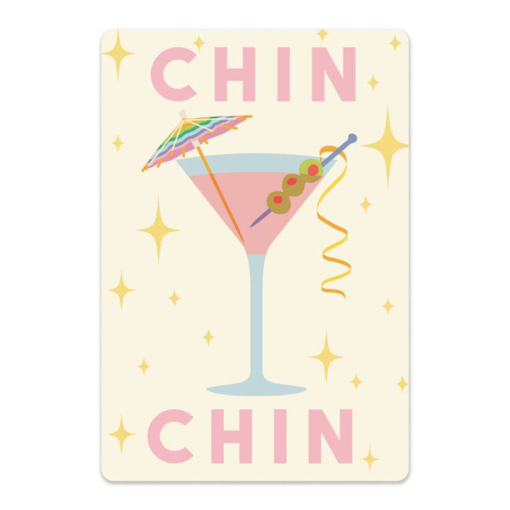 Chin Chin Cocktail Martini Single Magnet for wholesale by Happy Day People