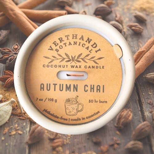 Verthandi Botanical - Wholesale Jar/Filled Candle - AUTUMN CHAI CANDLE (Refillable)