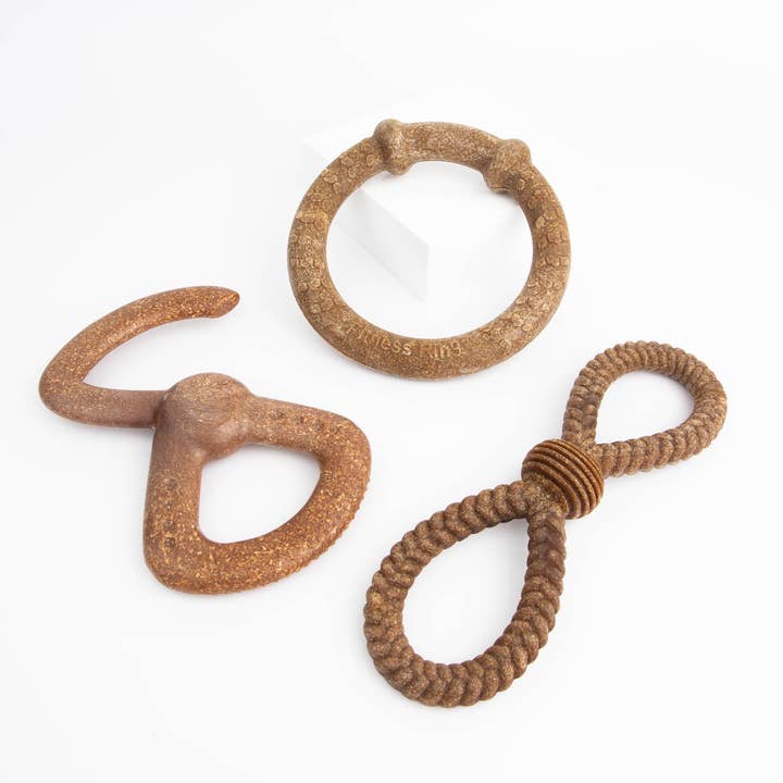 Bambooz Confezione da 3 Giocattoli per Cani in Bambù - Grande per la vendita all'ingrosso da parte di Silver Paw