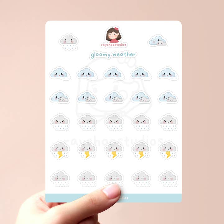 Foglio di adesivi per il tempo cupo per la vendita all'ingrosso da parte di Raychoo Studios Inc.