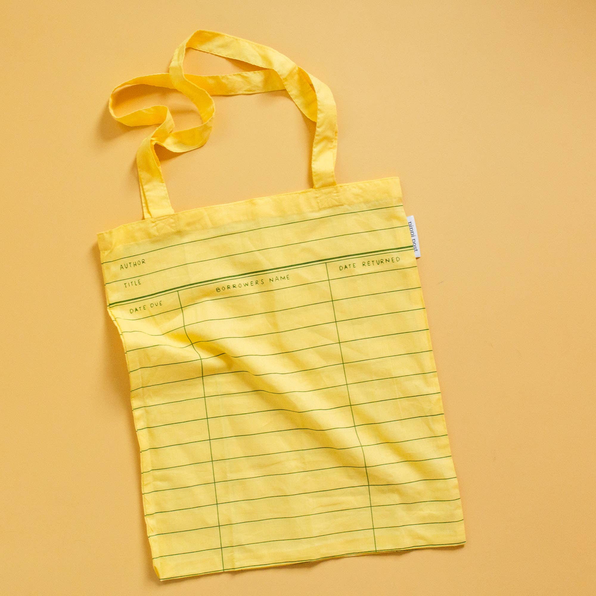 Pippi Post – Engroshandel Tote bag - Unisex – Gul Bibliotekskort Letvægts Sammenfoldelig Indkøbstaske3