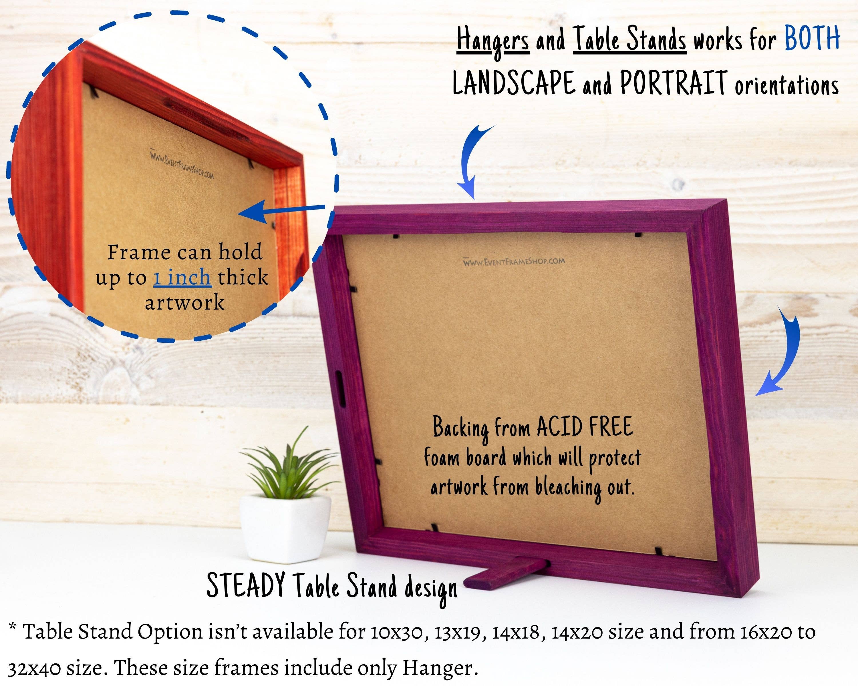 SIA EventFrame – wholesale Bildram – Tunn kant furu lövträ bildram, handgjord mattad ram5