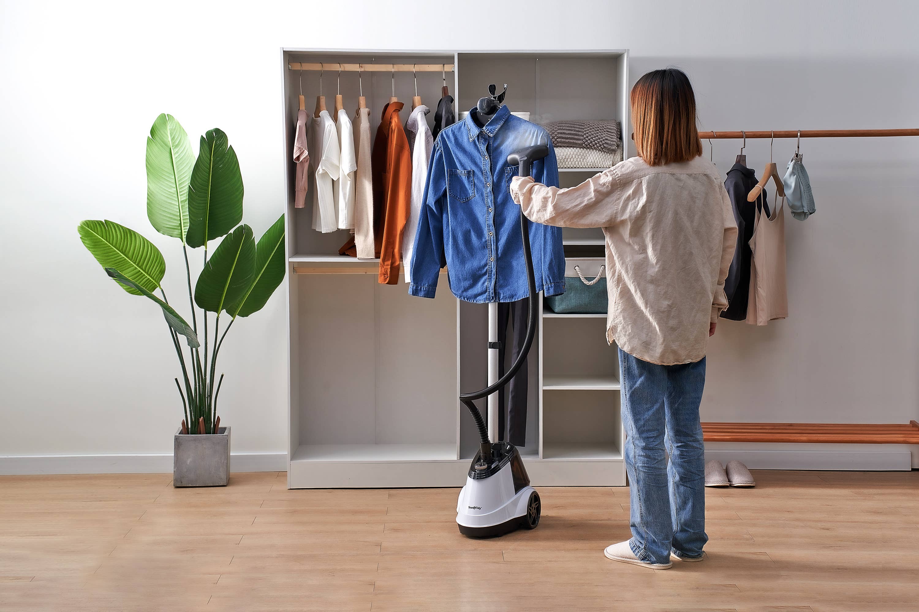 True & Tidy - Vente Défroisseur à vapeur pour vêtements - Défroisseur à vapeur professionnel pour vêtements avec 3 sachets de détartrant17