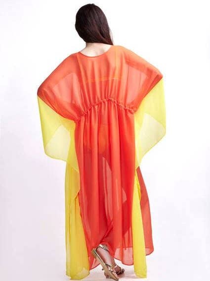 Orangefarbenes Maxi-Strandkleid, lockeres Chiffonkleid, langer Schnitt für den Großhandel von RALELE EOOD