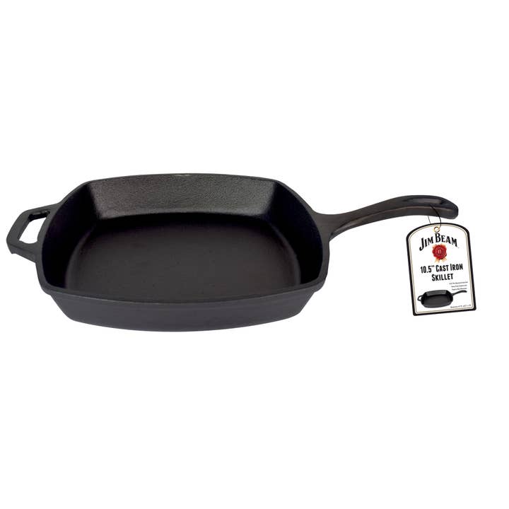 Style Asia - Wholesale Cast Iron Skillet - Jim Beam 10.5" Pre Seasoned Cast Iron Square Pan1