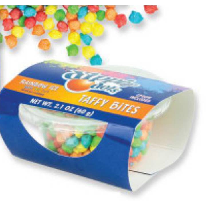 O'Shea's Candies Sweet Shop - Wholesale Taffy - Novelty NEW🎉 Dipping Dots Taffy Bites 🍭w/ Spoon- 12CT Tray2