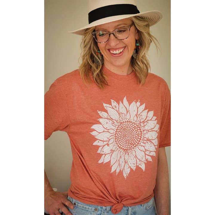 Distressed Sunflower T-Shirt for wholesale by Harvey + Rae Clothing Co.