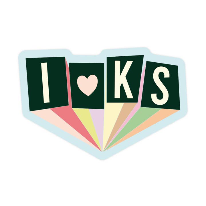 Pegatina de vinilo de alta calidad del estado de Kansas KS Midwest para venta al por mayor de Juju and Moxie