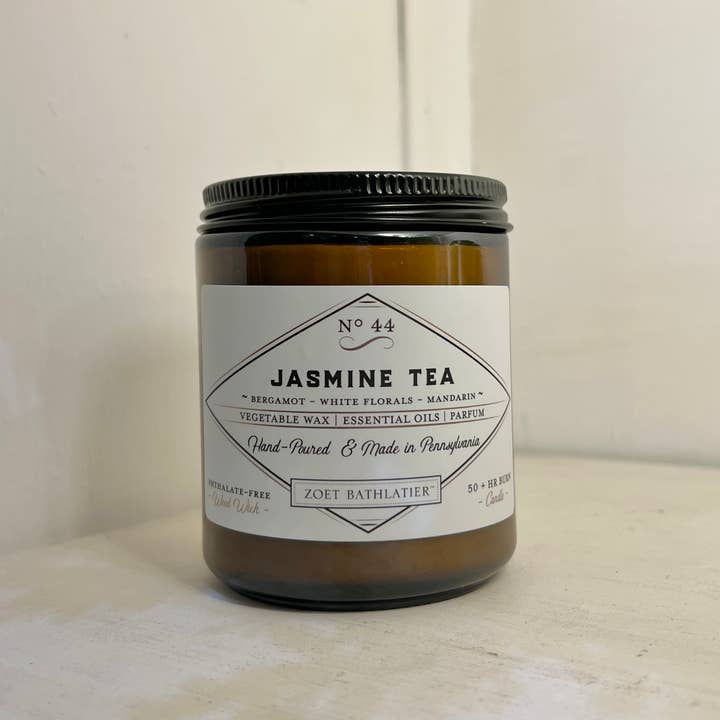 Jasmine Tea Wood Wick Candle for wholesale by Zoet Bathlatier