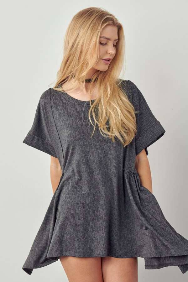 JADE BY JANE – wholesale Tunika - Dam – ÖVERDIMENSIONERAD SHARKBITE BOTTEN TUNIKA PLUS STORLEK7