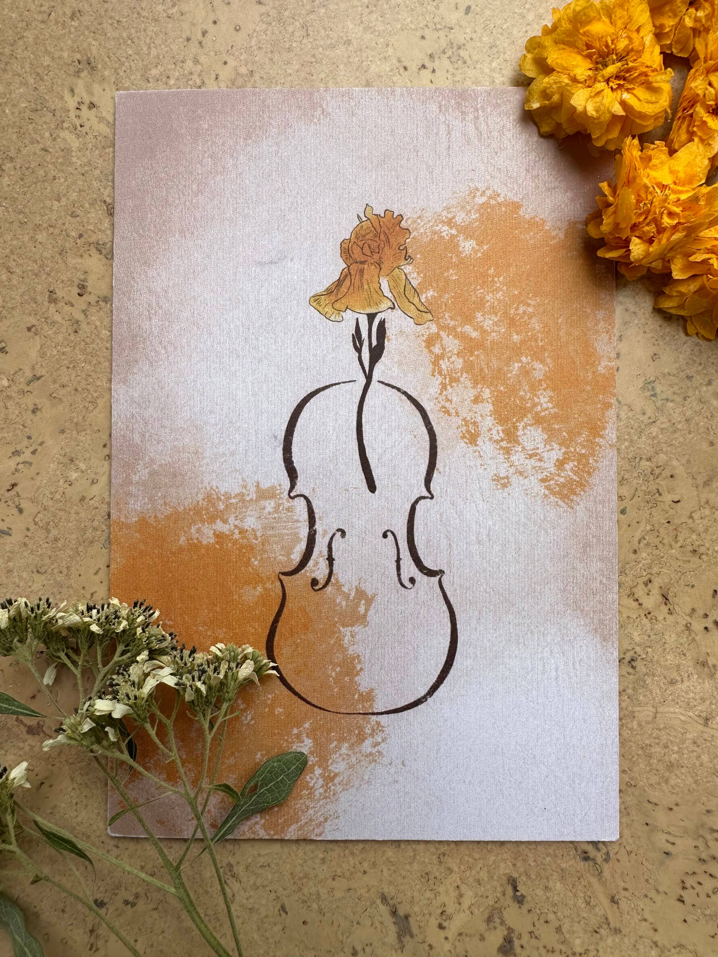 AVIVA TU LLC - Wholesale Stationery/Notecard Set - Notecards-Botanical Music Instruments6