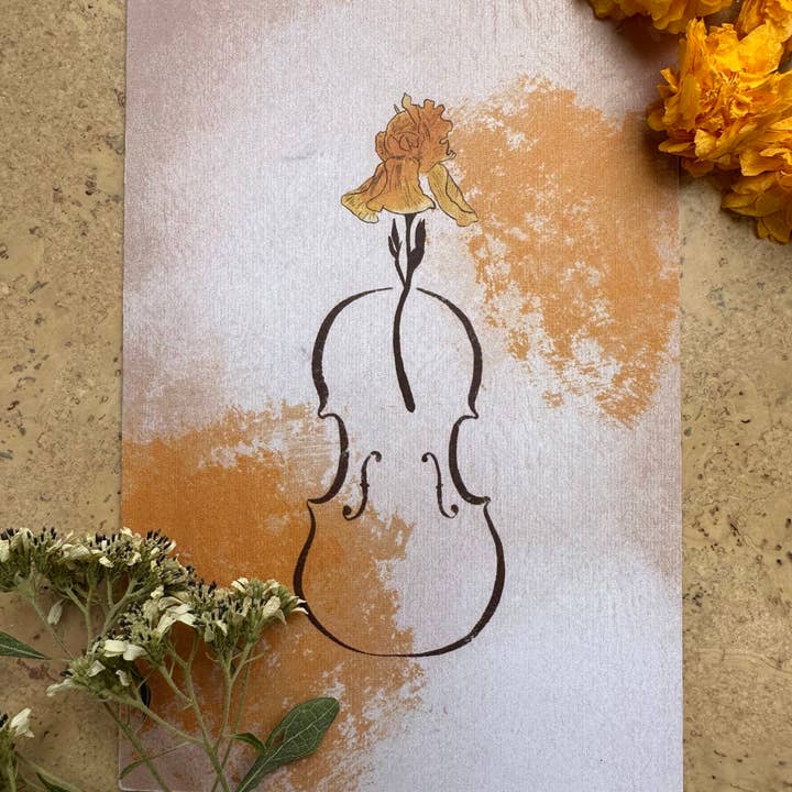 AVIVA TU LLC - Wholesale Stationery/Notecard Set - Notecards-Botanical Music Instruments6