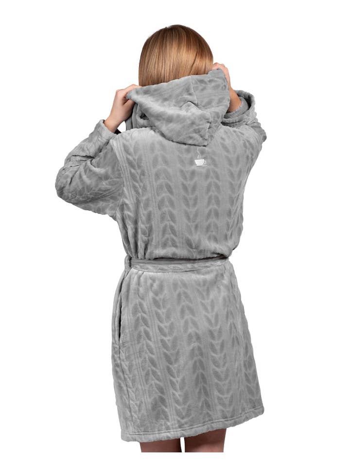 LATTELOVE by Coffee Shoppe - Wholesale Robe - Women's - Coffee Shoppe Cozy Textured Plush Robe1
