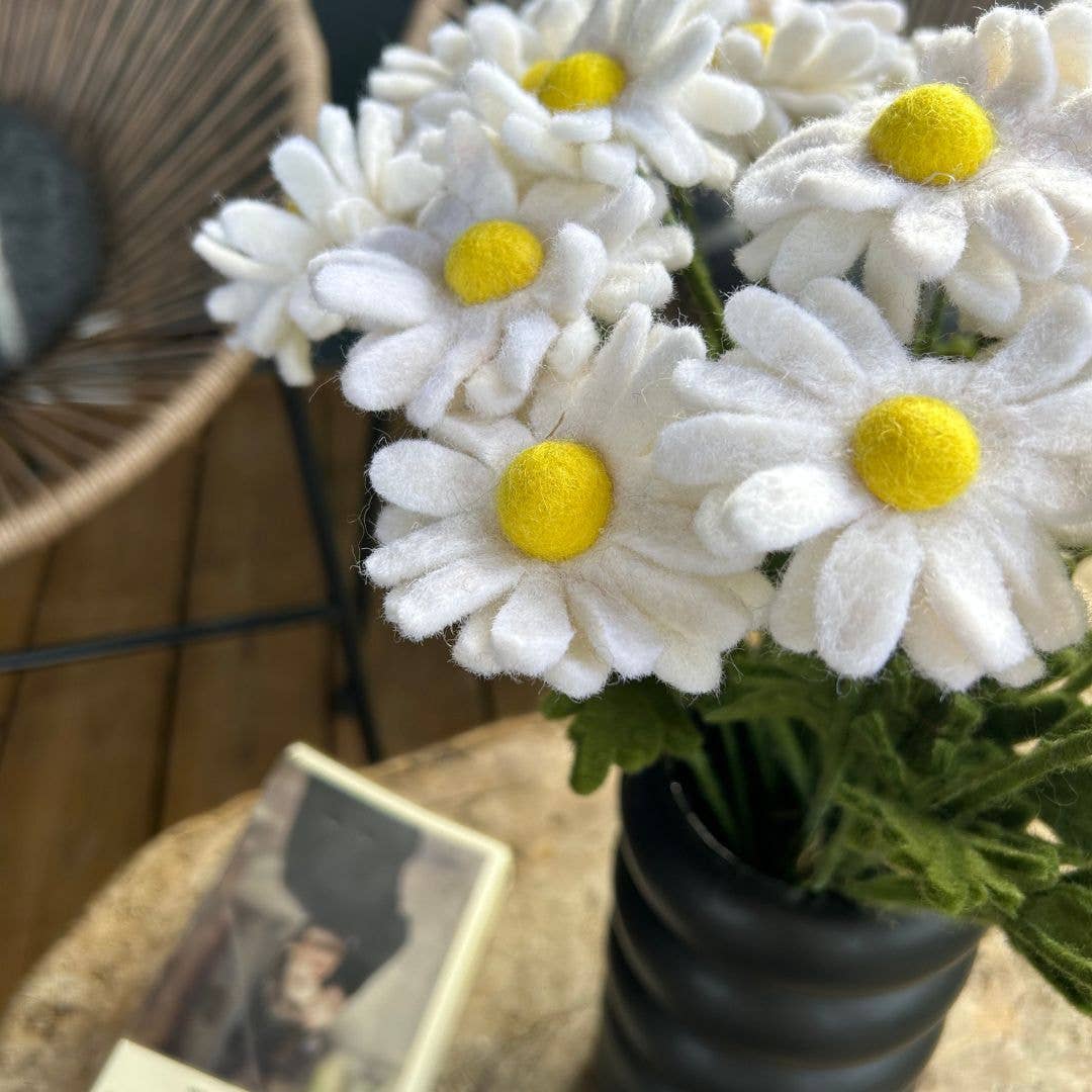 New Heidi – Flores artificiais por atacado – Conjunto com 6 hastes de margaridas - New Heidi3
