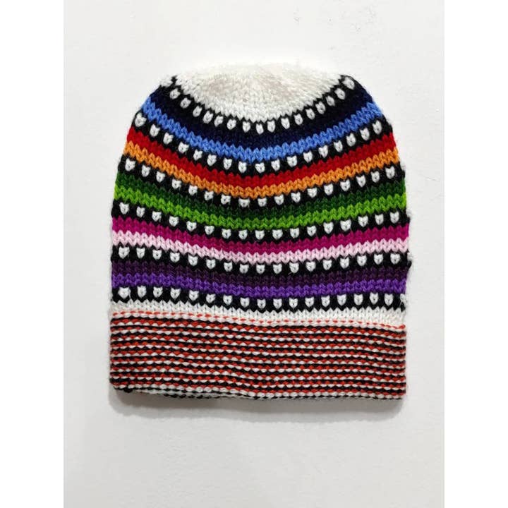 Sanyork Fair Trade - Wholesale Beanie - Kids - Child Dots Beanie Alpaca Heavy Knit Assorted Colors Super