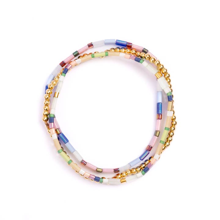 Mayana Designs Co - Wholesale Jewelry Set - Set/3 Miyuki Tila Bracelets (Purple/Blue)1