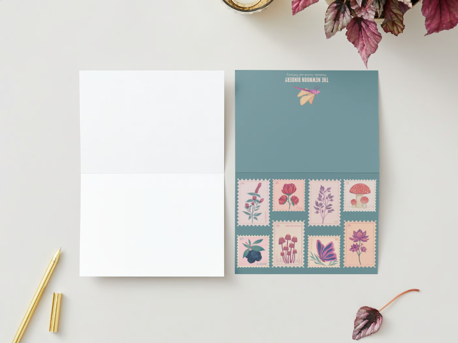 The Newmoon Bindery - Wholesale Everyday Greeting Card - Flora, Fauna, and Funga Stamp Greeting Card2