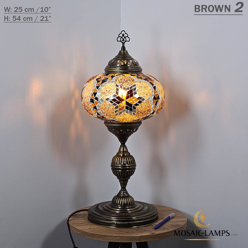 Mosaic Lamps - Wholesale Accent/Desk Lamp - 10+ Colors - Turkish Mosaic X Large Globe Table Lamp, Marrak13